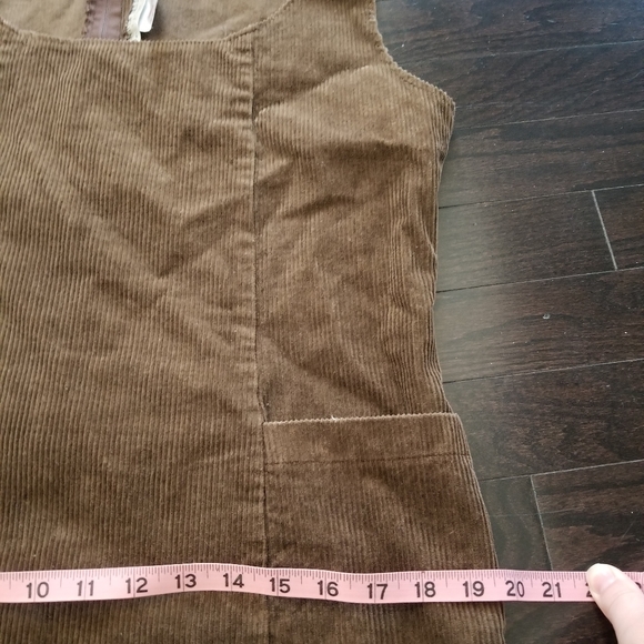 Vintage brown corduroy sleeveless dress romper - Picture 6 of 8